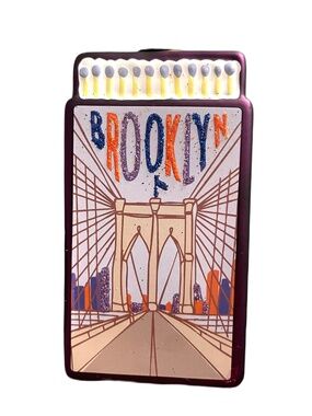 ❤️ FURBISH STUDIO DESTINATION MATCHBOOK BROOKLYN GLASS ORNAMENT NEW HOLIDAY